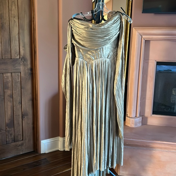 Maria Lucia Hohan Formal Wedding Cocktail Champagne Long Evening Dress. - Picture 8 of 9